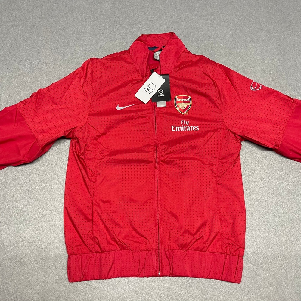 Arsenal FC Jacket Womens Medium Red Nike Football Drill Top Full‎ Zip 2009-10